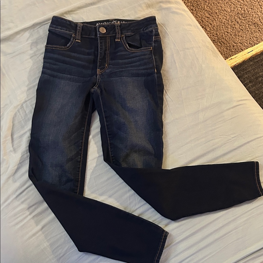 American eagle Women's Dark Blue Jeans hi rise jegging super stretch